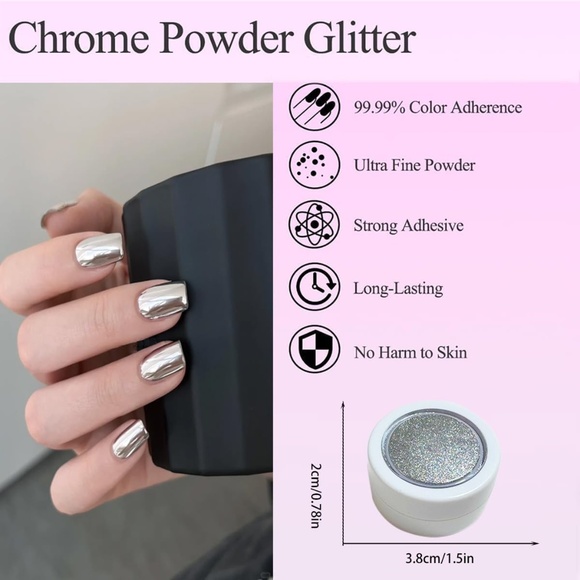 6 Color Chrome Nail Powder Set - Picture 5 of 9